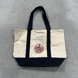 Trader Joe's Canvas Tote Shopping Bag - LARGE CLASSIC NAVY BLUE - NEW